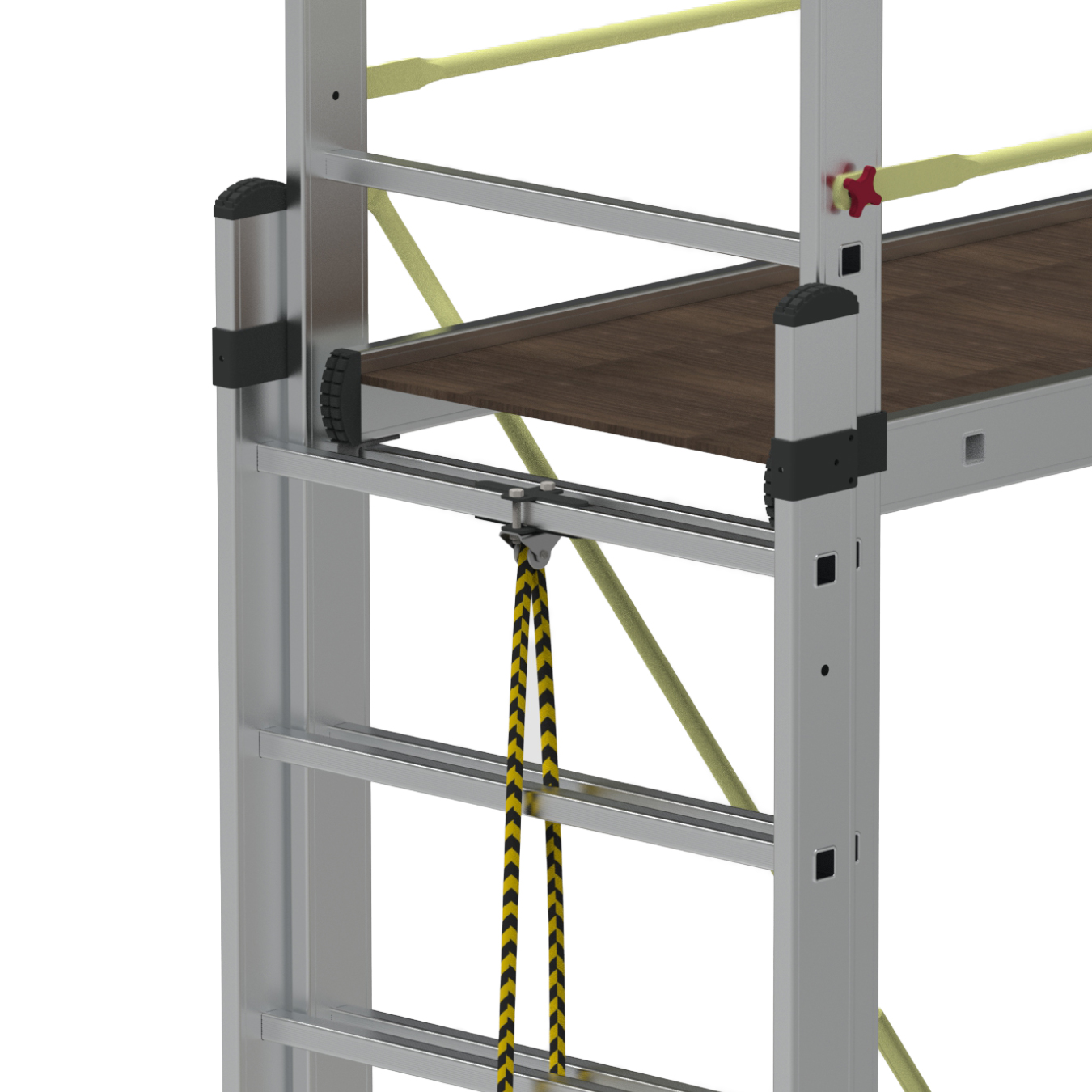 2 SECTION ALUMINUM TELESCOPIC SCAFFOLDING WITH ROPE SYSTEM gallery image 4