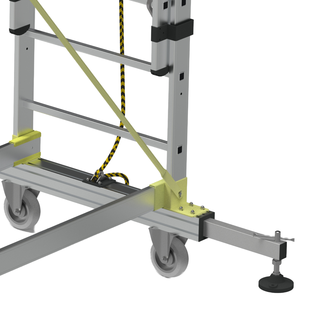 2 SECTION ALUMINUM TELESCOPIC SCAFFOLDING WITH ROPE SYSTEM gallery image 3