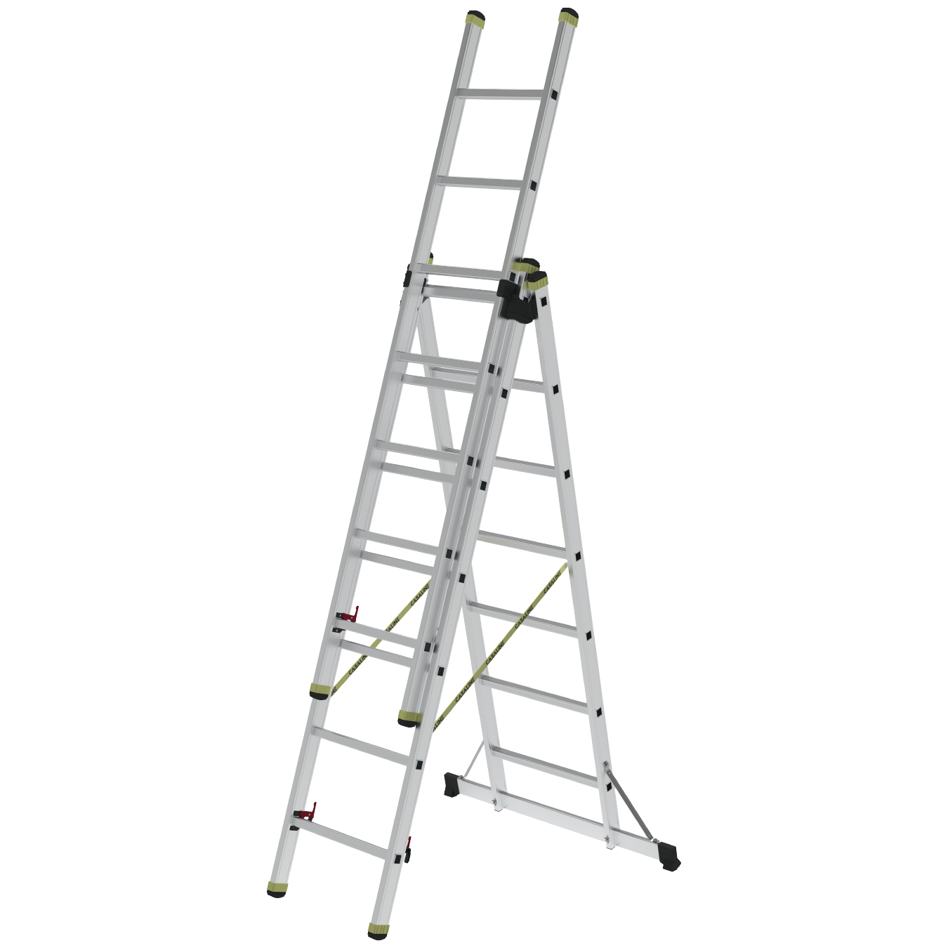 3 SECTION ALUMINIUM INDUSTRIAL LADDER - A TYPE
