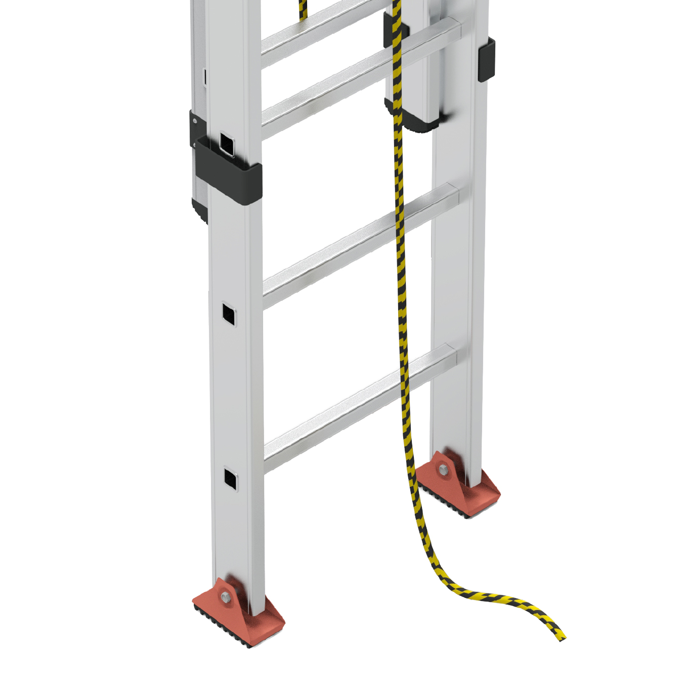 2 SECTION ALUMINUM INDUSTRIAL LADDER WITH ROPE SYSTEM PRO gallery image 3