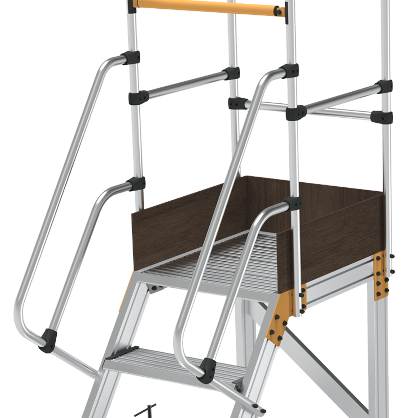 MOBILE PLATFORM LADDER WITH ADJUSTABLE STBILIZER gallery image 2
