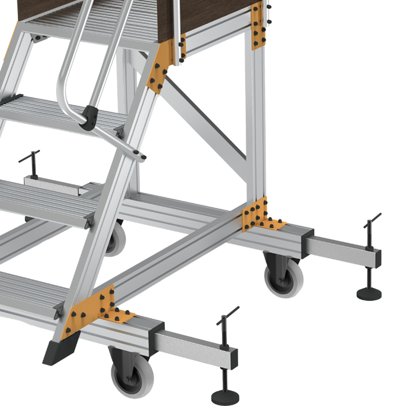 MOBILE PLATFORM LADDER WITH ADJUSTABLE STBILIZER gallery image 3
